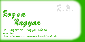 rozsa magyar business card